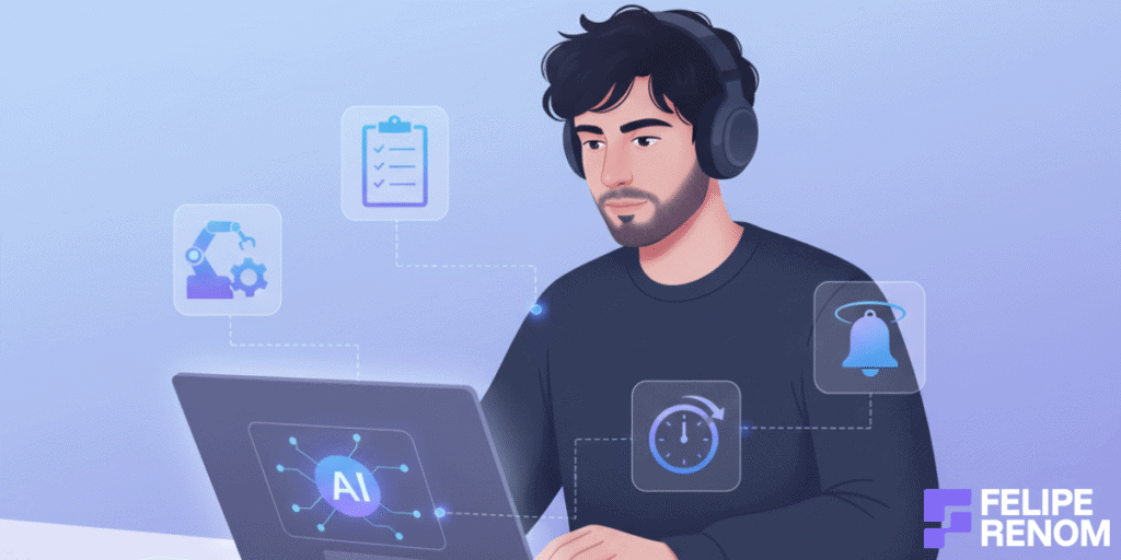 man with computer avoiding distractions