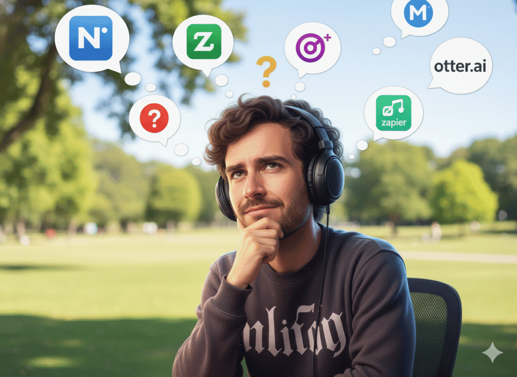 man thinking what ai to choose