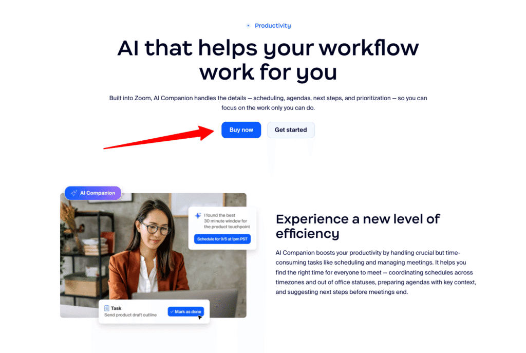 zoom ai companion website