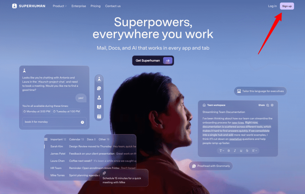superhuman homepage