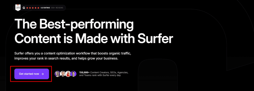 surfer seo homepage